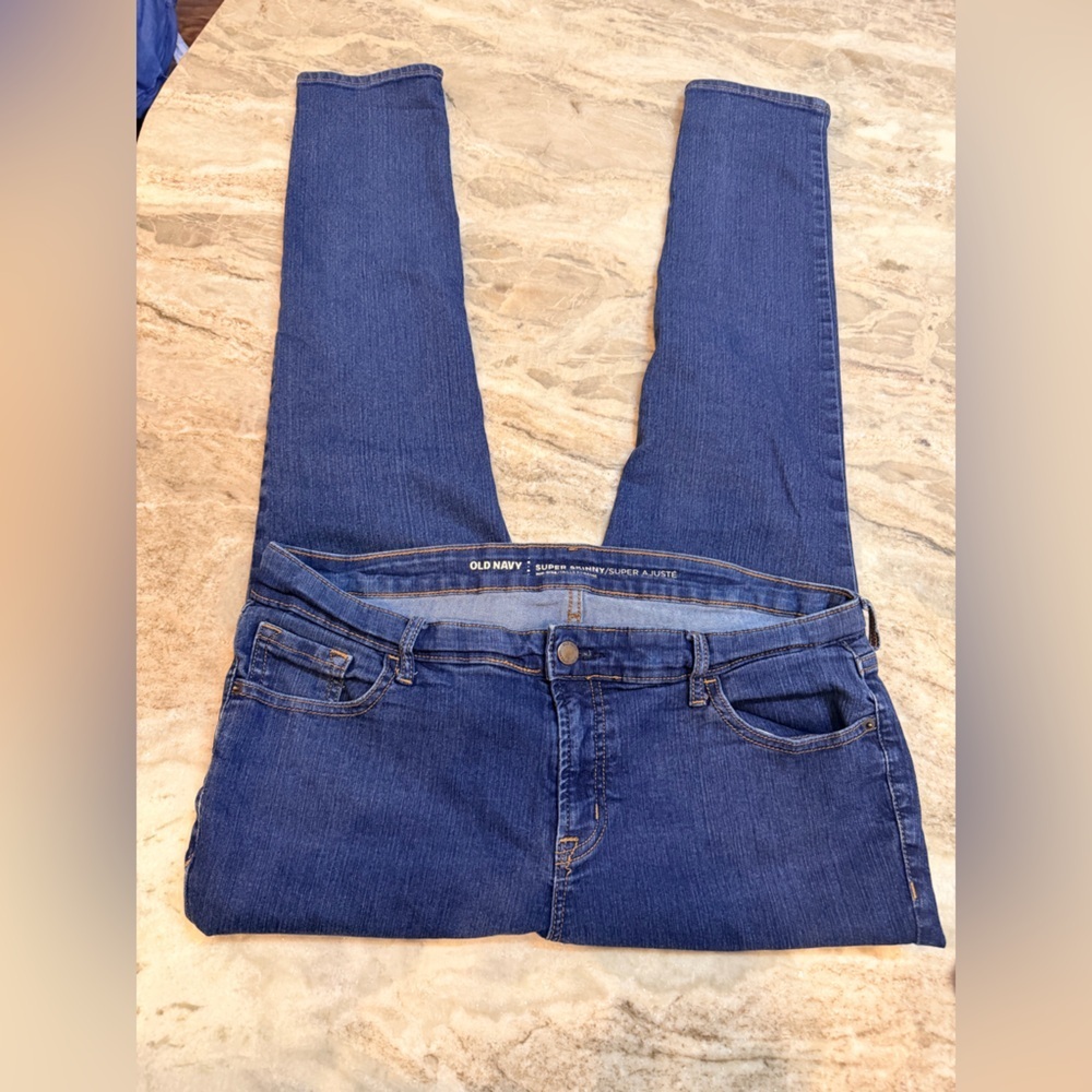 Old Navy Super Skinny Mid-Rise Jeans Medium Wash 14